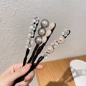 TEMU 4개 헤어 스타일링 키트: 인조 진주 & 꽃 장식 클립, 번 메이커 - DIY 헤어스타일 & 일상 사용에 완벽