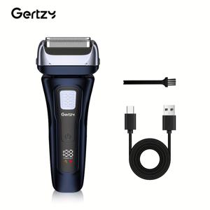 TEMU GERTZY 남성용 전기 면도기 트리머, 플로팅 헤드, 각도 조절, 반복 블레이드, USB 충전식, IPX6 바디, 디지털 디스플레이 - 휴일 선물, 아버지의 날 선물, 면도기 트리머