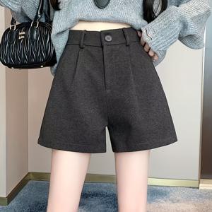 TEMU 여성용 슬랜트 포켓이 있는 부드럽고 편안한 소재로 제작된 우아한 단색 하이웨이스트 반바지