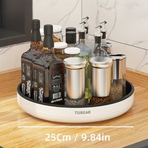 TEMU 360도 회전하는 멀티기능 주방 조리대 정리함 - 조미료 병, 향신료 보관 선반, 가정용 액세서리 용 플라스틱 회전식 홀더