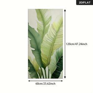 TEMU 1개 무테 현대적 추상적인 녹색 잎사귀 캔버스 벽 예술 - 23.62x47.24인치 (60x120cm) 침실, 거실, 복도 장식용 생동감 있는 열대 장식 | 벽 예술 | 생동감 있는 캔버스 프린트, 대형 캔버스 벽 예술