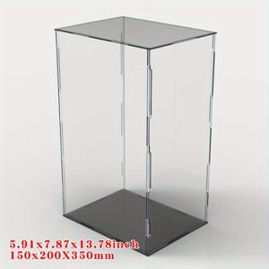 TEMU 수집품을 위한 투명 아크릴 디스플레이 케이스 1개, 20x15x35cm, 내구성 있는 플라스틱 구조, 보호 필름 및 범퍼가 있는 쇼케이스, 쉬운 조립