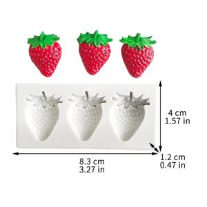 TEMU 1 세트 실리콘 과일 모양, 딸기 및 파인애플 모양, 라텍스 프리, DIY 베이킹, 케이크 장식, 초콜릿, 폰단, 부활절, 세인트 패트릭의 날, 데이
