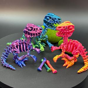 TEMU 3D 프린트 벨로시랩터 공룡 피규어 - 리얼리스틱 힌지 조인트, 집과 사무실을 위한 창의적인 책상 장식