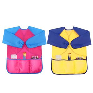 TEMU [인기 선택] 2pcs 스모크 3 포켓 - 회화, 공예 및 예술 프로젝트용 반전 가능한 긴 소매 폴리에스터 아파트, 화려한 색상 디자인 (빨강/파랑, 노랑/검정), 예술 스모크 | 화려한 스모크 | 내구성 있는 웨어, 스모크