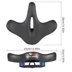 TEMU 울트라-컴포트 WEST BIKING 자전거 시트 - 추가 넓은, 부드러운 폼 쿠션으로 향상된 라이딩 경험, 전기 및 로드 자전거에 적합|자전거|전기자전거