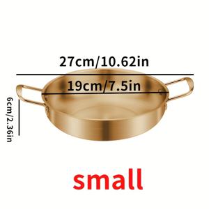 TEMU 한국 스타일 골든 핫팟 & 노들팟 - 스테인레스 스틸, 다용도 수프 및 해산물 조리용 냄비, 가정 및 캠핑용, 인덕션 조리기와 호환 가능, 캠핑용 조리기 | 한국 냄비 디자인 | 내구성 있는 조리기