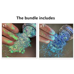 TEMU 2pcs 하이퍼알러지성 네일 아트 글리터 플레이크, 오각형 모양의 시퀀스, 반짝이는 금속 마무리, DIY 매니큐어 및 페디큐어 액세서리와 함께