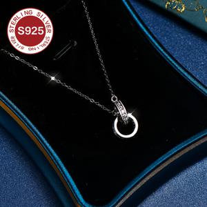 TEMU 1개의 우아한 925 스털링 실버 더블 루프 목걸이, 저자극성 쇄골 체인, 합성 큐빅 지르코니아, 일상 착용을 위한 고급 도금 장신구, 데이 및 어머니의 날을 위한 완벽한 선물, 산화 방지 상자 포함, 4g