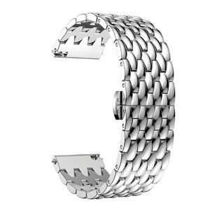 TEMU 1pc 우아한 용형 스테인레스 스틸 시계 밴드, Huawei 및 Samsung Galaxy Watch 5/4/Gear S3/Watch 4/3/GT2-3 Pro와 호환 가능, 남성 및 여성용 방수 스포츠 스트랩, 클래스, 20mm/22mm