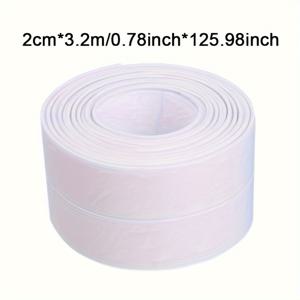 TEMU 1 롤 화이트 실리콘 방수 실링 테이프, PVC 자가 접착 벽 스티커 욕실, 샤워, 세면대, 욕조, 유리, 금속, 석재, 건식 벽체에 적합, 가정, 호텔, 기업 사용을 위한 내수성 실란트