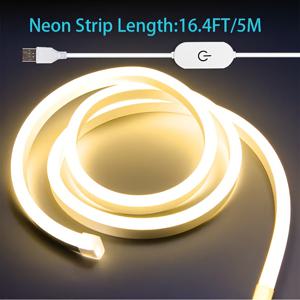 TEMU 유연한 LED 네온 스트립 라이트, USB 전원, 터치 컨트롤, 다색 따뜻한 흰색/핑크/블루, 휴대용 코너 벽 조명, 새해, 크리스마스, 할로윈, 생일 파티, 홈 데코, 독서, 화장대, TV 배경 암비언 라이트, 스마트 기기 호환, 배터리 없음|화장대