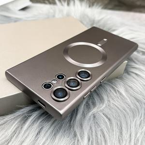TEMU 삼성 갤럭시 S25 S24 FE S23 S22 S21 울트라 플러스 남성 여성용 고급 매트 자기 소프트 버퍼 폰 케이스 렌즈 보호기 자기 무선 충전 충격 방지 뒷 커버|S21케이스