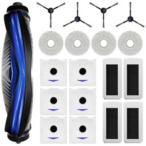 TEMU Ecovacs Deebot N30 Pro OMNI/N30 OMNI 로봇 청소기용 액세서리 세트 19개 팩 - 메인 브러시 1개, 필터 4개, 와이프 4장, 사이드 브러쉬 4개, 먼지백 6개 포함, 교체 부품