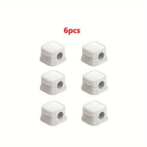 TEMU 6pcs PVC 케이블 클립 주최자 - 강력한 접착제, 홈 및 사무실 와이어 관리를 위한 드릴 없음 코드 홀더