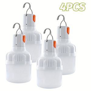 TEMU 4개 충전식 USB LED 전구, 비상 휴대용 조명, 장식용 전구, 무대 조명에 적합, 내장 배터리 USB 충전, 400mAh 리튬 배터리, 자동차, 침실, 유치원, 욕실, 차고, 야외 사용에 적합