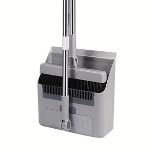 TEMU 3-in-1 브러시가 통합된 빗자루 및 먼지통 세트 - 가정, 기숙사 및 차량 사용을 위한 컴팩트한 접이식 디자인 - 내구성 있는 플라스틱 손잡이 및 헤드, 편리한 보관, 기숙사 방 필수품|통합된 브러시와 먼지통|컴팩트한 디자인