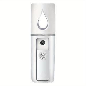 TEMU 1개 DYFDYF 휴대용 USB 충전식 미니 얼굴 스팀러 미러 포함 – 손잡이형 보습 얼굴 가습기, 스킨 케어 수분 공급, 무향, 150mAh 배터리, 화이트