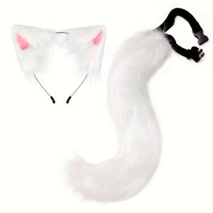 TEMU 부드러운 벨벳 고양이 귀 머리띠와 꼬리 세트, 할로윈 파티 코스튬, 여성용 무대 공연 소품, 선물 추천