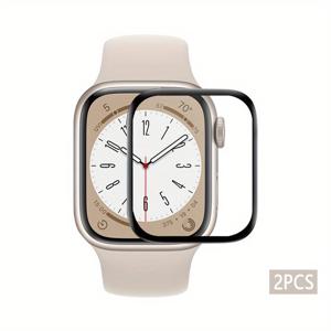 TEMU 4pcs/2pcs Apple Watch 38/40/41/42/44/45/49/46mm Ultra/Se/10//9/8/7/6/5/4/3/2/1 Series용 클리어 글로스 소프트 글래스 스마트워치 스크린 필름 풀 커버리지, 안티-피부 자국, 버블 프리 설치, 스크래치 방지, 쉽게 적용할 수 있으며 내구성이 뛰어난 보호