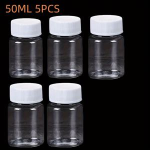 TEMU 5개/12개 세트, 15ml/100ml 플라스틱 알약 병과 씰 캡 - 캡슐 및 화장품 보관용 이상적인 빈 의약 디스펜서, 30ml/50ml