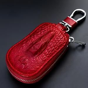 TEMU OBCREATOR PU 가시자 텍스처 열쇠 홀더 - 블랙, 지퍼가 있는 내구성 있는 가죽 케이스, 자동차 열쇠, 집 및 차량용 안전 보관, 가정 조직 | 세련된 열쇠 홀더 | 지퍼 열쇠 케이스