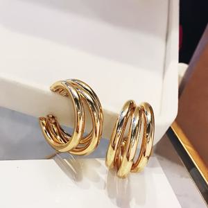 TEMU 하이폴러겐 스테인리스 스틸 호프 이어링, 18K 골드 플레이트, 방색, 편안하고 다용도, 간단하고 우아한, 고품질의 패션 여성용 이어링, 일상 착용 또는 파티용, 보석 액세서리, 여성에게는 아름다운 선물입니다.