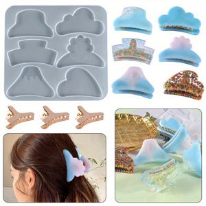 TEMU 7pcs/set 상어 헤어 클립 실리콘 레진 모드 크래프트 DIY 촛불 모드 에폭시 레진 캐스팅 모드 콘크리트 플라스터 모드, 비즈 팔찌 만들기, 감사절에 완벽합니다