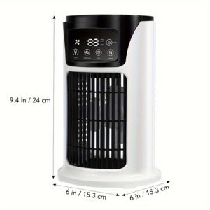TEMU 휴대용 에어컨 가습기 차가운 바람 기계 1개, 6단계 조절 가능한 속도의 USB 팬, 주변광 냉각 에어컨, 냉동 공조 선풍기, 중요한 10가지 명절 선물로 적합, 다양한 방 유형에 사용 가능|이동식에어컨|휴대용에어컨|이동형에어컨