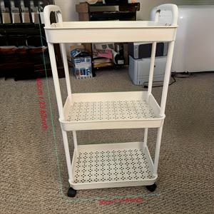 TEMU 3단 플라스틱 저장 카트 - 화이트, 주방, 욕실, 침실용 모바일 정리함 - 내구성 있는 플라스틱 저장 카트, 모바일 저장 솔루션|현대 저장 카트|내구성 있는 플라스틱 구조, 저장 정리함 및 저장