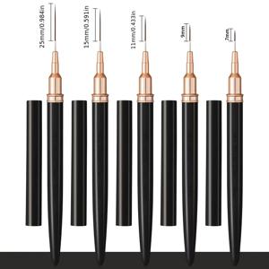 TEMU 5pcs 핑크 네일 아트 브러시, 긴 디테일링, 미세한 디자인 젤 네일 브러시, 젤 폴리싱 및 페인팅을 위한 얇은 네일 디자인 세트, 크기 7/9/11/15/25mm, 네일 아트 액세서리