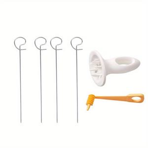 TEMU 6pcs 수동 나선형 감자 슬라이서 - 스테인레스 스틸 토르너도 채소 커터, 플린트/마그네슘 로드 필요 없음, 바베큐 및 캠핑 주방 엔터테인먼트에 완벽함, 캠핑 주방 액세서리|스테인레스 스틸 슬라이서|인체공학적 디자인