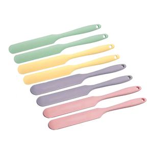 TEMU 8pcs 밝은 노르딕 실리콘 스파툴 세트 - 패스텔 컬러 크림 스프레더, 긴 스크래퍼, 식품 등급, 쉽게 청소, 열 저항, 붙지 않음, 유연, 베이킹 및 요리에 이상적, 24cm/9.5in, 베이킹 필수품|밝은 주방 용품|내구성 있는 주방 도구