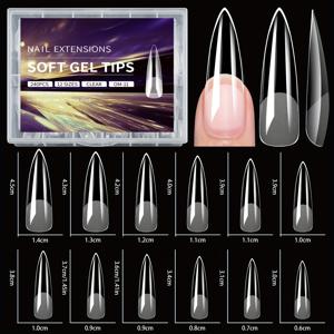 TEMU 240pcs 소프트 젤 네일 팁 - 알몬드, 스퀘어, 코피 & 프랑스 스타일의 반 매트, 풀 커버리지 프레스온 - DIY 매니큐어용 얇은 앞 & 두꺼운 뒤 끝 - 여성 & 여성을 위한 완벽한 네일 아트 액세서리