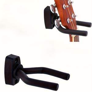 TEMU 2/4pcs 블랙 메탈 기타 벽걸이 - 모든 크기에 쉽게 설치되는 충전되지 않은 후크 홀더, 기타, 베이스, 만돌린, 반조, 우쿨렐레에 적합, 스크루, 기타 벽걸이