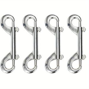 TEMU 4pcs 강력한 금속 이중 끝 볼트 스냅 트리거 - 애완동물 리드, 물통, 사료통, 농업 사용을 위한 내구성 있는 체인 클립 - 안전한 버클 클로저, 스냅 트리거를 위한 신뢰할 수 있는 스냅 트리거 디자인, 공예용 스냅 트리거