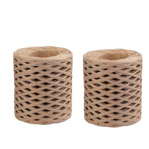 TEMU 2롤 200m 생동감 넘치는 라피아 실 - 밝은 핑크, 하늘색, 화이트 DIY 여름 공예용, 비치백, 모자, 쿠션 & 바구니 제작 - 내구성 있는 천연 섬유 공예 재료