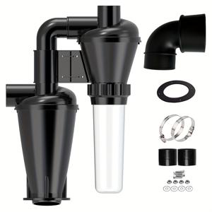 TEMU 1pc Pemedor 더블 사이클론 먼지 수집기, 50mm/2'' DIY 터보차지드 목공 산업 분리기 수집기 캔스터 Shopvac 진공 청소기 및 목공 먼지 수집 시스템