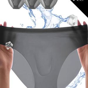 TEMU 남성용 아이스 콜드 차림, 시크한 디자인의 단색 반투명 속옷, 편안하고 통기성이 좋은 속옷, 3 (삼구) - 블랙, 화이트, 블루