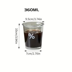 TEMU 1 블랙 앤 화이트 크리에이티브 매트 퍼센테이지 커피잔 - 12oz 두꺼운 투명 유리컵, 커피머신용, 우유잔, 라떼 머그, 아이스커피, 스무디용 | 책 애호가 & 선생님을 위한 이상적인 선물 | 웨딩 시즌 & 독립기념일 휴일 선물