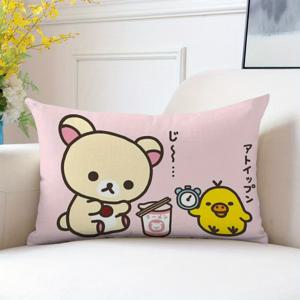 TEMU 1pc 쉽게 곰 테마의 던지기 베개 커버, 18x18 인치, 귀여운 만화 곰 & 치크 디자인이 있는 양면 프린트, 지퍼 클로저, 손세탁만, 다양한 방 장식용 직조 폴리에스테르, 기계 세척 가능, 장식용 베개 | 재미있는 디자인 | 지퍼 베개 커버, 귀여운 베개