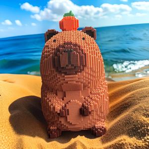 TEMU 8600pcs 거대한 카피바라 건축 블록 - 도전적인 동물 시리즈 건설 세트, 창의적인 모델 키트, ABS 퍼즐 벽돌 공예, 할로윈/추수감사절/어머니의 날/크리스마스 선물에 이상적