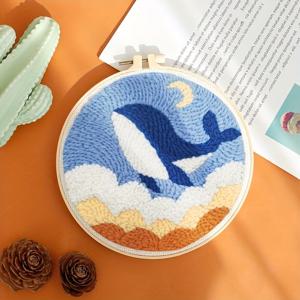 TEMU DIY 양모 펀치 네일 염색 키트 DIY 재료 팩 염색 DIY 도구 세트 양모 그림 동물 돌핀