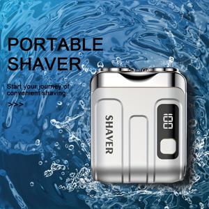 TEMU LED 디스플레이가 있는 휴대용 전기 면도기, 안전한 플로팅 블레이드, 300mAh 배터리로 긴 사용 시간, 실버 화이트 시리즈로 세련된 스타일 강화, 고속 모터로 빠른 면도