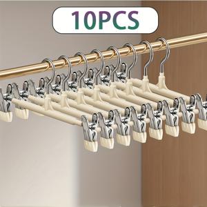 TEMU 메탈 리벳이 달린 컬러풀 조절 가능한 홈 팬츠 행거 팩 10개, 바지·스커트·양말 걸기용 360° 회전 후크|행거|냉장고바지|바지걸이