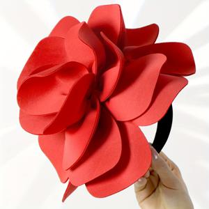 TEMU 1pc 우아한 여성용 꽃 헤드피스 - 결혼식, 파티, 특별한 기회에 적합한 화려한 오렌지 폴리에스테르 꽃 브로치, 결혼식, 차 파티, 경주, 생일, 카니발에 적합, 결혼식 액세서리 | 화려한 헤드피스 | 폴리에스테르 꽃