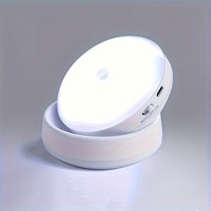 TEMU 자동 감지 기능이 있는 LED 야간등 세트 (6개), USB 충전식/건전지 사용 가능, 360도 조절 가능한 핸드헬드 및 벽걸이형, 에너지 절약형, 장시간 점등, 캠핑카·침실·복도·장바구니용