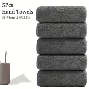 TEMU 5개 손수건 세트, 5개 욕실 수건 세트, 35*75cm/13.8*29.5인치, 걸이 로프 디자인, 좋은 흡수력, 피트니스 와이프 땀, 다양한 상황 사용 가능, 욕실, 샤워, 체육관 및 스파용|샤워타올