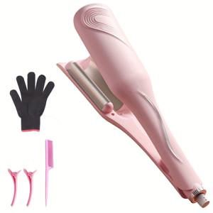 TEMU 컬링 아이언 헤어 크림퍼 웨이브, 방열 3바렐 컬링 아이언, 두꺼운 전압 헤어 커러 도구, EU 플러그