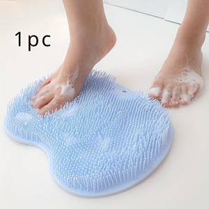 TEMU 원 제품, 2가지 색상, 다기능 욕실 브러시 발 스크럽 매트, 마사지 패드, 미끄럼 방지 샤워 매트, 각질 제거 및 발 관리용, 비누 목욕과 마사지에 적합한 미끄럼 방지 기능|수세미|발매트